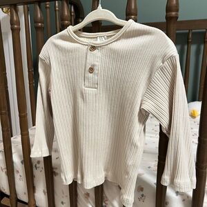 H&M Cream Ribbed Kids Shirt